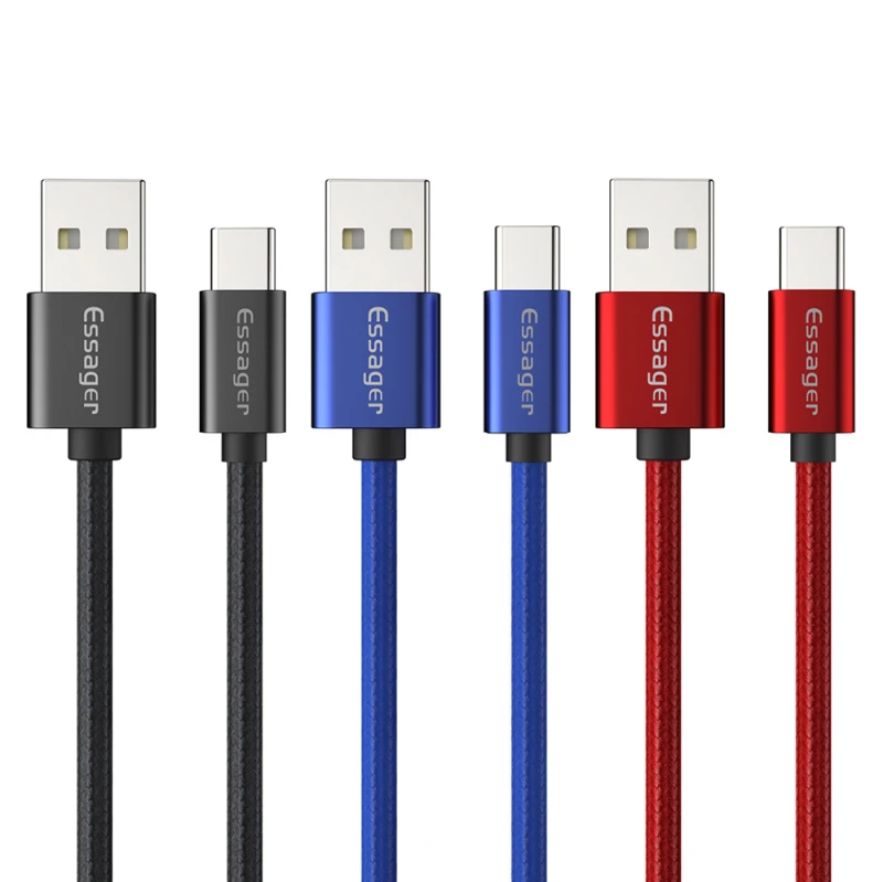 

Essager LED USB Type C Cable Fast Charge Wire Cord USBC Cable for Xiaomi K20 Samsung Oneplus 7 Pro Mobile Phone 3A Fast Charging