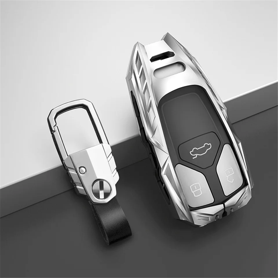 Custodia/cover per Chiave/telecomando in lega di zinco per Audi A6 A5 Q7 S4 S5 A4 B9 Q7 A4L 4m TT TTS RS 8S 2016 2017 2018 accessori - H02be0cc9dda94d2cb3d322b131733eabU