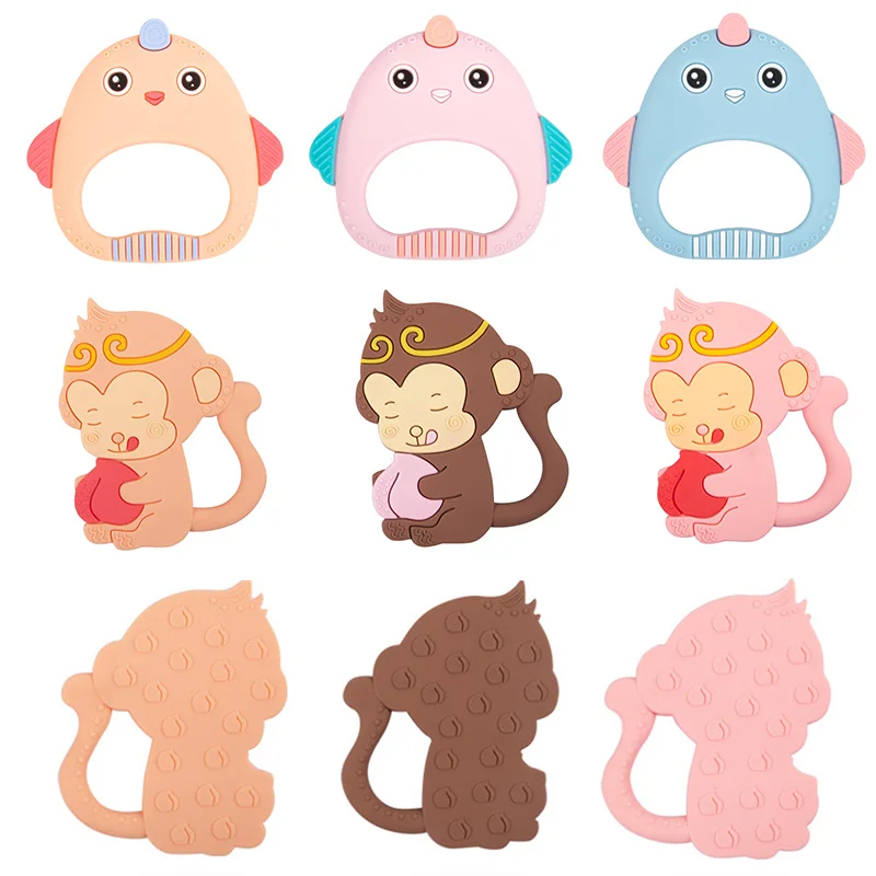 

Imebaby Baby Cartoon Animal Teether Silicone Rodent Silicone DIY Bracelet Mouth Baby Teething Toy 1pc