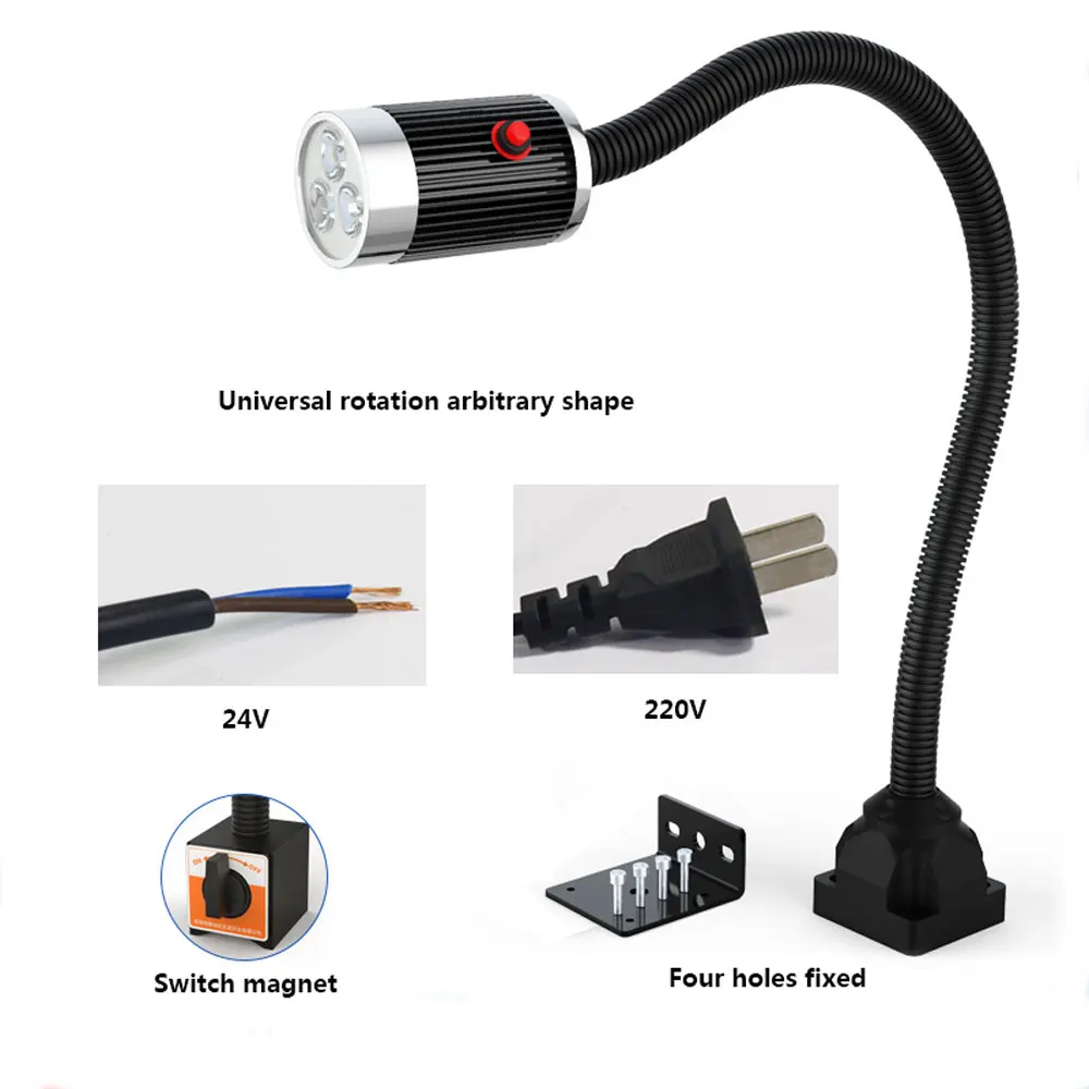 Machine Light Led Tool 24V 220V Magnetic / Screw Base Super Bright Lathe Work Lighting Industrial Table Lamp | Освещение