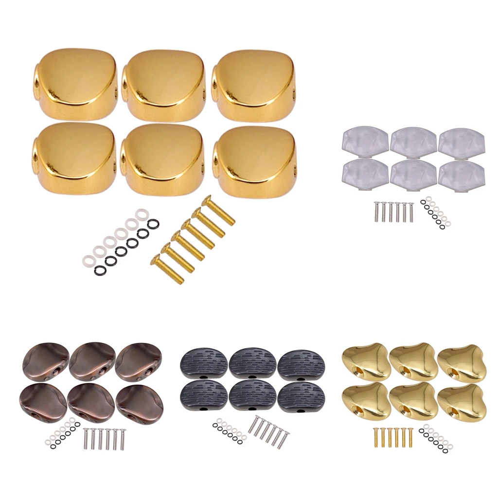Guitar Tuning Pegs Caps Machine Head Classical Guitar Replacement Buttons Knobs for Acoustic Folk 6pcs
