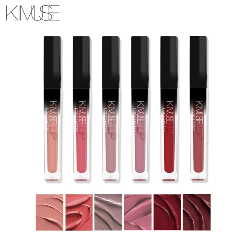 Матовый шелковистый блеск для губ водостойкий не липкий стаканчик губная помада долговечная легко окрашиваемая жидкая помада