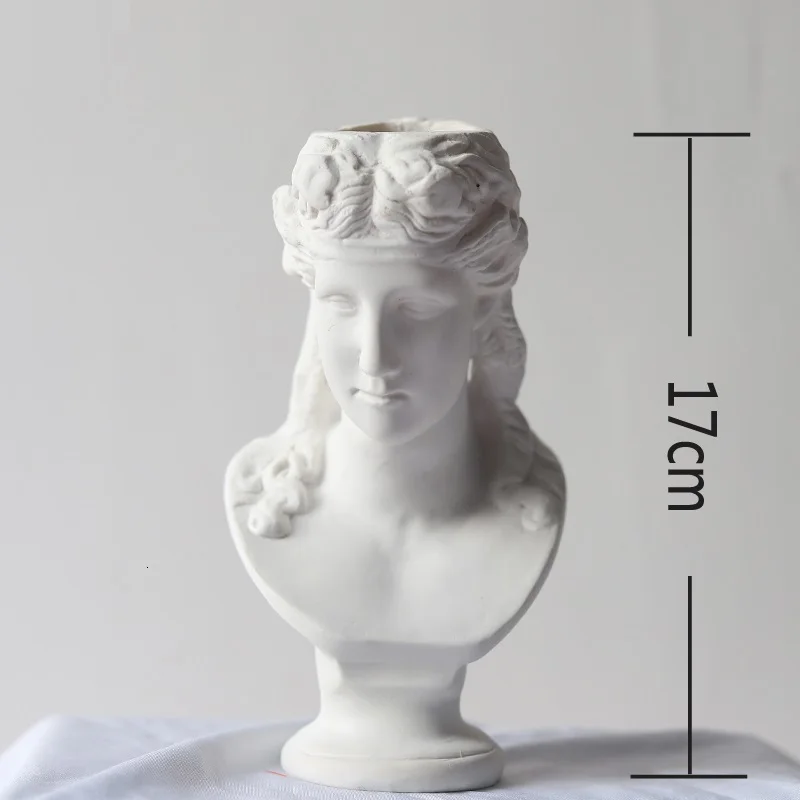 Ваза с человеческим лицом Apollo La Marseillaise, художественная ваза Giuliano De' Medici, декоративная витрина, вазы в форме головы Figue - Цвет: Light Grey