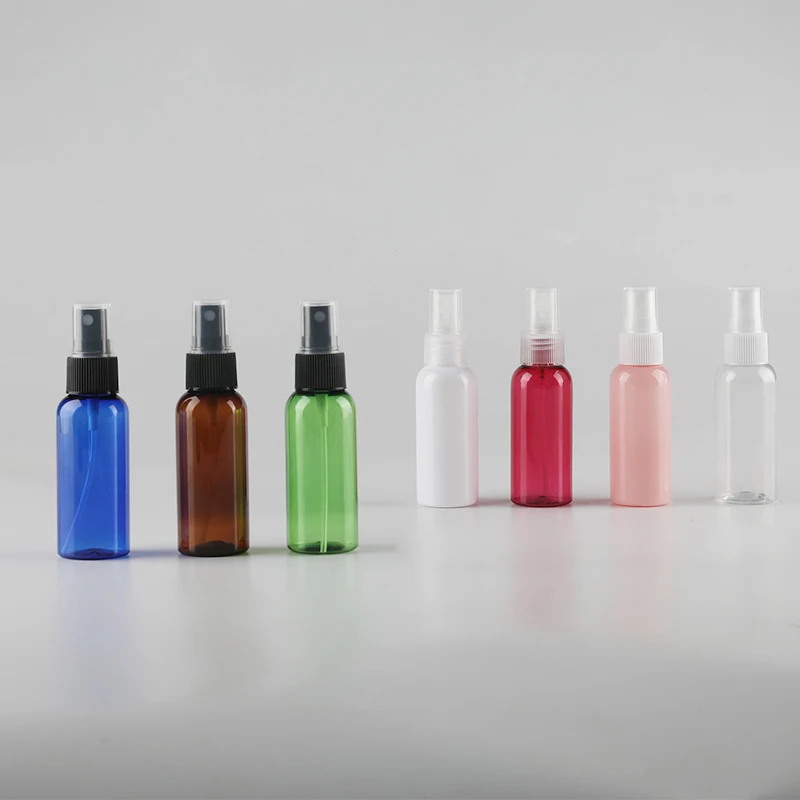 빈 컬러 작은 플라스틱 미스트 스프레이 병 50ML, 1.7OZ 미니 향수 리필 가능 화장품 용기 스킨 케어 물 스프레이 병