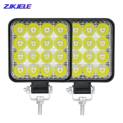 Projecteur LED carré lumineux de 48W, lampe d'avertissement de brouillard pour la conduite de camion, la réparation de voiture, le Camping, la randonnée, la pêche, DC9 30V 