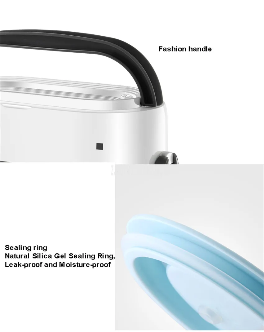250W 1L Double Ceramic Tank Portable Electric Heating Lunch Box Rice Cooker Food Warm Heater Stewing Soup Cooking Congee Machine