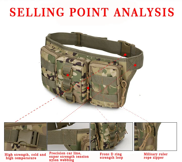 Tactical Men Waist Pack Hiking Waist Bag Outdoor Hunting Sports Bags Climbing Camping Tactical Package
