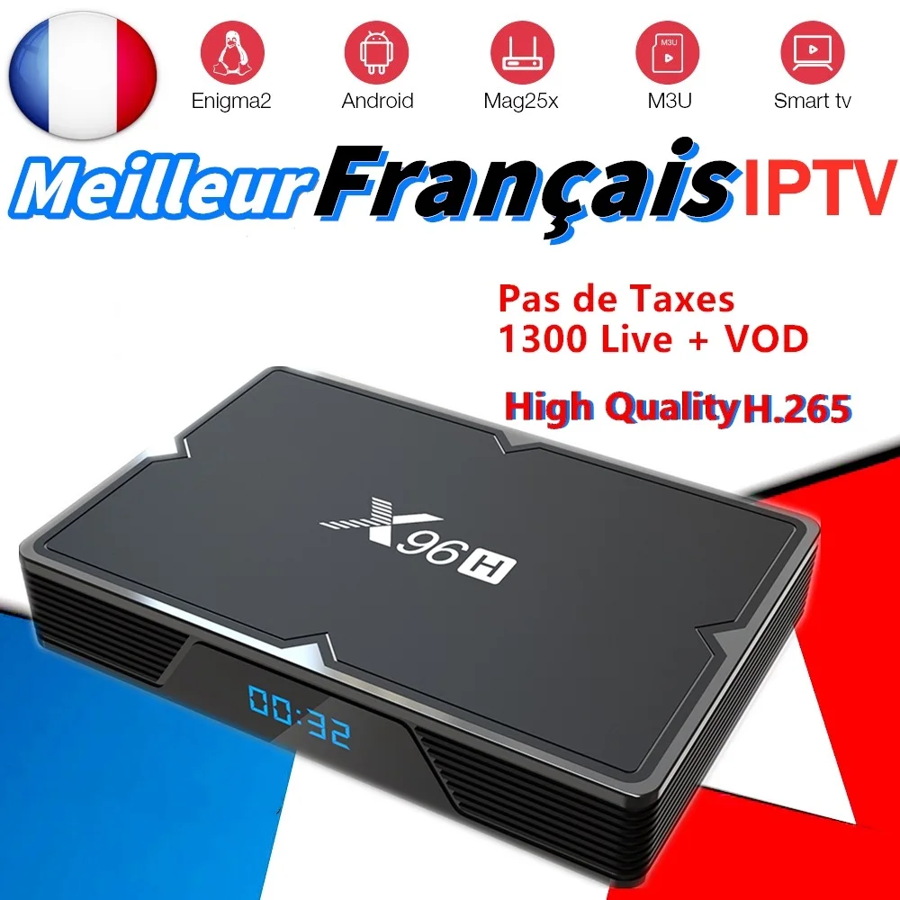 X96H Android 9,0 tv box французский iptv канал подписка NEO tv 1300 live Испания Бельгия арабский Франция iptv для smart tv box 4k