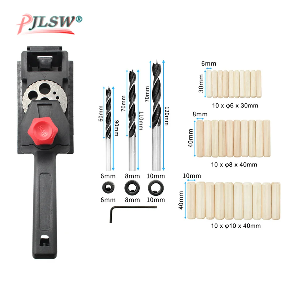 Ручной деревообрабатывающий дюбель направляющий патрон бура деревянный дюбель сверлильная пила скважины локатор ручная дрель