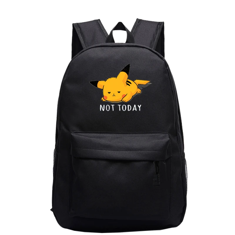 801-ff-12-12 Не сегодня рюкзак Пикачу Mochila мальчиков рюкзаки школьные сумки детский сад животных Покемон девушка ранец дети дизайн книжная сумка - Цвет: 801-ff-12-12