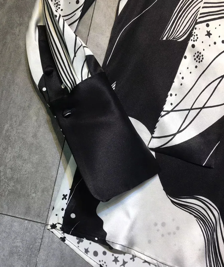 New Arrival Clothes High Quality Real Silk Loose Women Shirt Long Sleeve Lace Up Bow Fashion Print Blouse