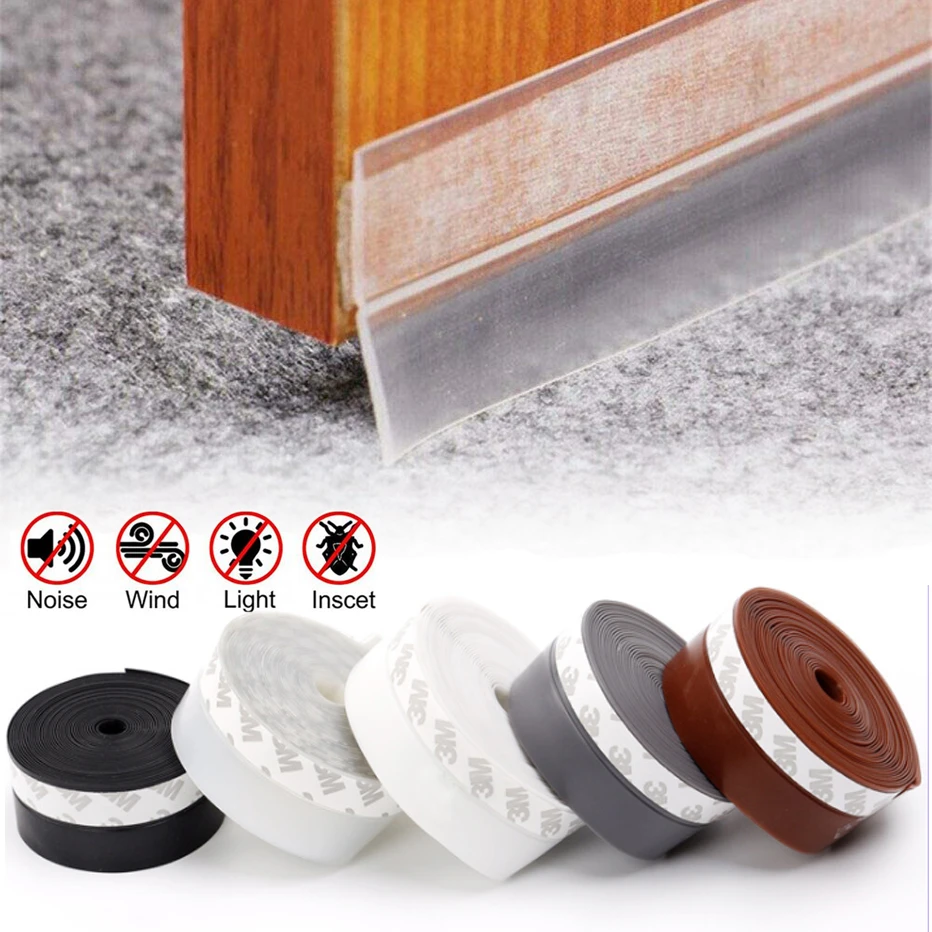 5m Silicone Door Seal Strip Weather Stripping For Doors And Windows  Adhesive Sealing Strip Noise Wind Insect Stopper Draft - Sealing Strips -  AliExpress