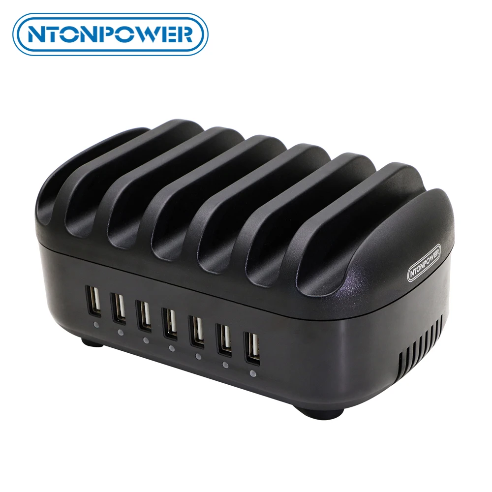 

NTONPOWER Universal Charging Station Dock with Holder 70W 7 USB Charging for iphone Kindle Tablet