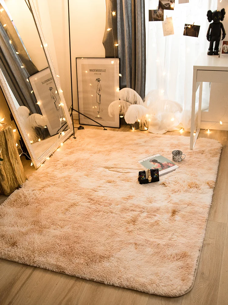 Ковер для спальни сетчатый красный коврик плавающий коврик для окна Пушистый Ковер покрытый татами прикроватный ковер скандинавский круглый