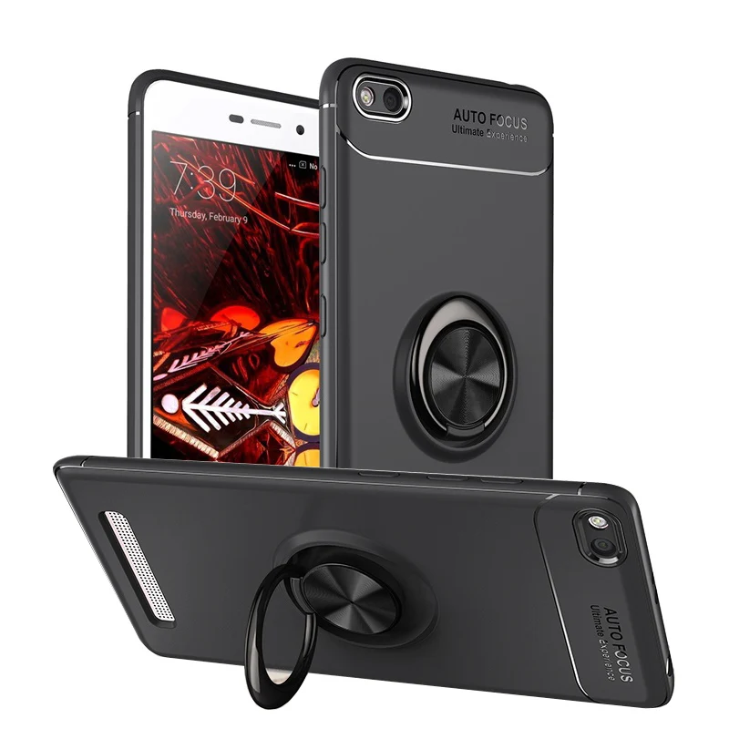 Армированный чехол для Xiaomi Redmi Go, чехол s, защитный бампер, кольцо-держатель для пальца, мягкая силиконовая матовая задняя крышка для Xiaomi Redmi Go