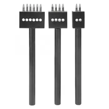 

Leather Tools 3Pcs Prong Chisel Black Tool Steel Hole Punch DIY Hand-Made Leather Puncher Tool for Clothing Canvas