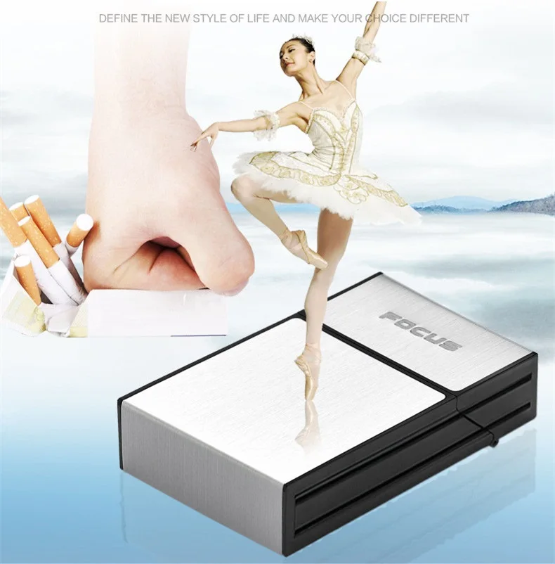 Портативный электронный портсигар с удаляемым USB Вольфрамовая турбо Зажигалка 20 шт металлический чехол для сигарет Plasma ARC Encendedor