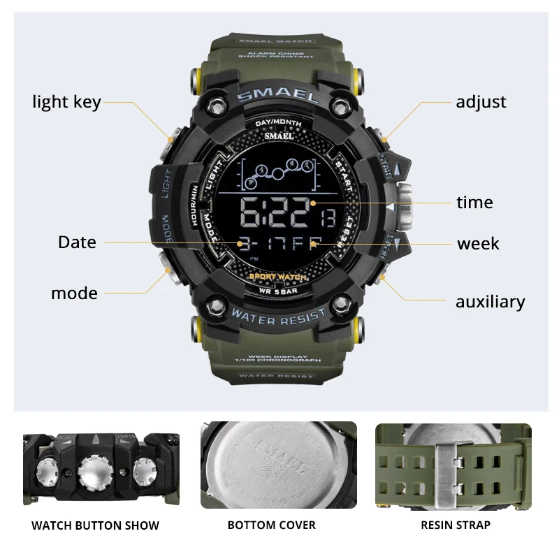 Мужские часы, цифровые наручные часы, военные водонепроницаемые спортивные наручные часы, цифровые секундомеры, мужские часы, Relogio Masculino