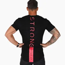 Новая Мужская хлопковая футболка с коротким рукавом для бодибилдинга, бегунов, фитнеса, Тонкая Повседневная быстросохнущая Мужская футболка с круглым вырезом, летняя одежда