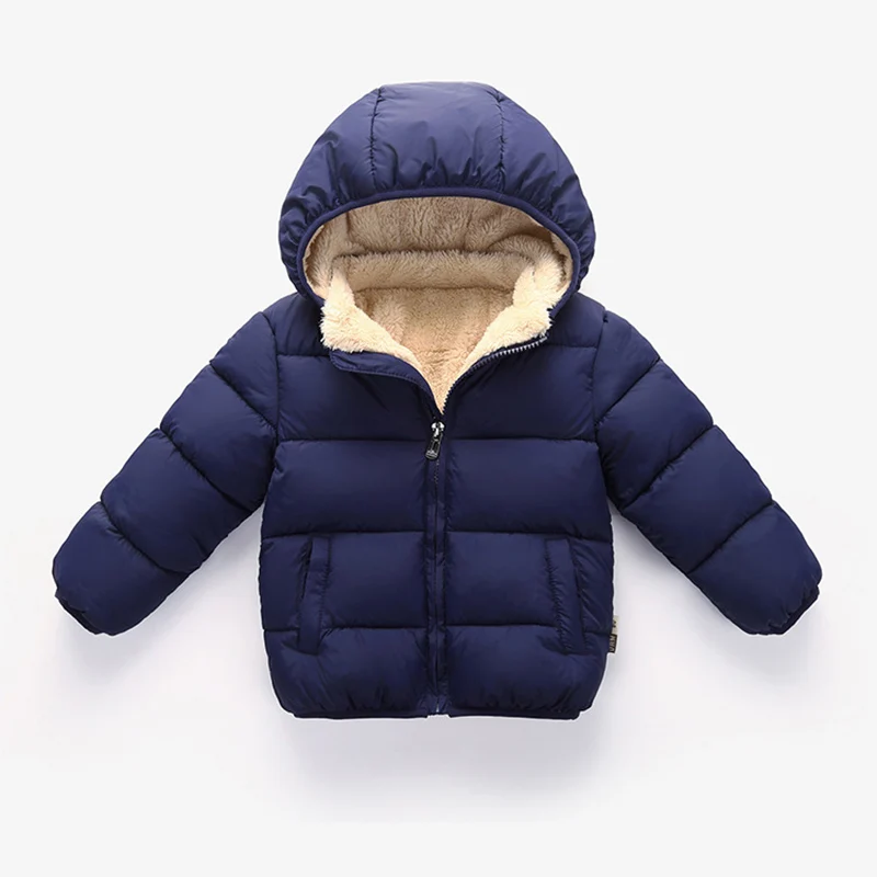 AX1298 Dark Blue Зимняя куртка для мальчиков; Зимние Повседневные детские куртки для девочек и мальчиков; теплое Детское пальто из плотного бархата; Верхняя одежда для малышей; Детское пальто - Цвет: AX1298 Dark Blue