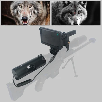 

2020 Outdoor Hunting optics Tactical digital Infrared night vision Hunting riflescope Accessories with Monitor and Flashlight