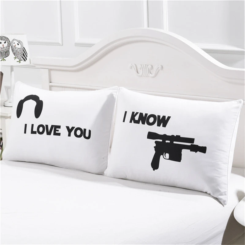 ELEG-парные подушки, "I Love You" и "I Know" наволочки для пар, романтическая идея подарка для пар набор из 2 принтованных наволочек