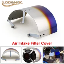 

Universal Air Intake Filter Heat Shield Cover 2.5" TO 3.5" Stainless Steel Burnt Blue Sliver Neo Chrome Carbon filter BX100773