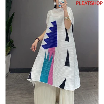 

Miyake Fold 2020 New Summer Large Size Women's Loos A- Line French Niche White Dress Vestidos Women Clothes Summer Dress Shein