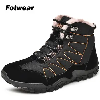 

Men Boots Anti-Skidding Shoes Men casual Shoes Men winter boots with Short Plush Snow Boots Durable Outsole Waterproof upper