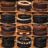 Fashion Handmade Leather Gifts For Men Bracelet Wooden Beads