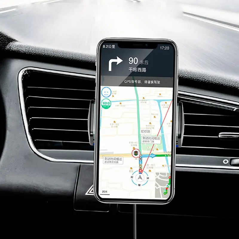 QC3.0 адаптер+ держатель на вентиляционное отверстие автомобиля Qi Беспроводное быстрое зарядное устройство для iPhone X 8 samsung