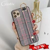 Vintage England Grid PU Leather Phone Case for Samsung S20 FE S8 S9 S10 Lite Note 8 9 10 20 Ultra Plus Wrist Strap Cover ► Photo 1/6
