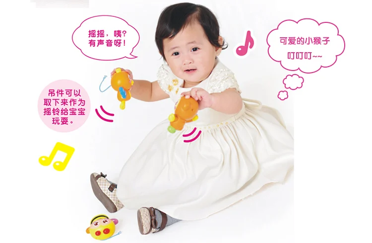 Huile toys 818 dou le 0-1-летняя прикроватная вращающаяся Музыкальная погремушка для детей 3-6-12 месяцев