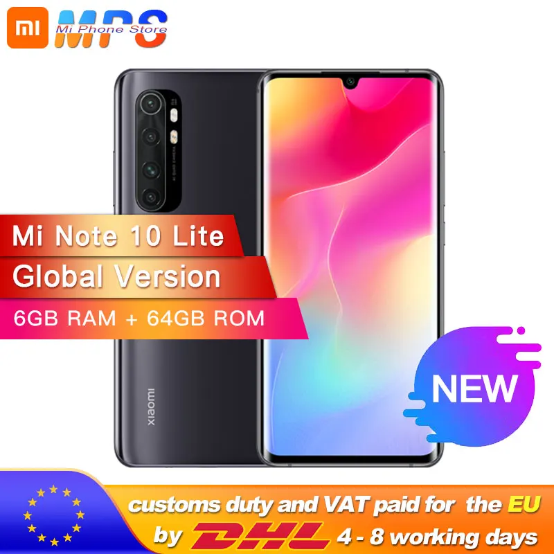 В наличии глобальная версия Xiaomi Mi Note 10 Lite 6 ГБ 64 Гб Восьмиядерный Snapdragon 730G