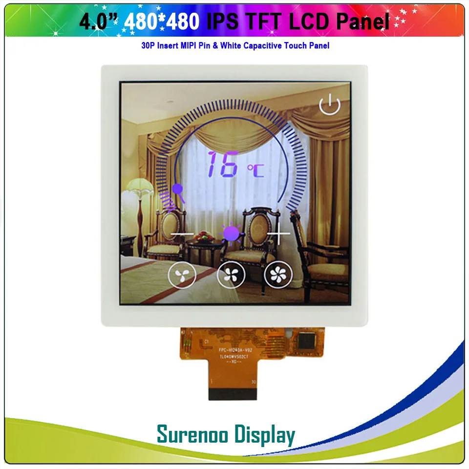 STP480480-0400A1-W 4," дюймовый 720*720 480*480 MIPI ips TFT ЖК-модуль дисплей экран панели с емкостной сенсорной панелью для умного дома - Цвет: STP480480-0400A1-W