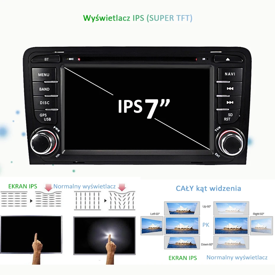 Cheap IPS SCREEN 64G Android 9.0 2 din Car Multimedia Player For Audi A3 S3 GPS radio stereo navigation AUDIO tape recorder BT 4.0 USB 10