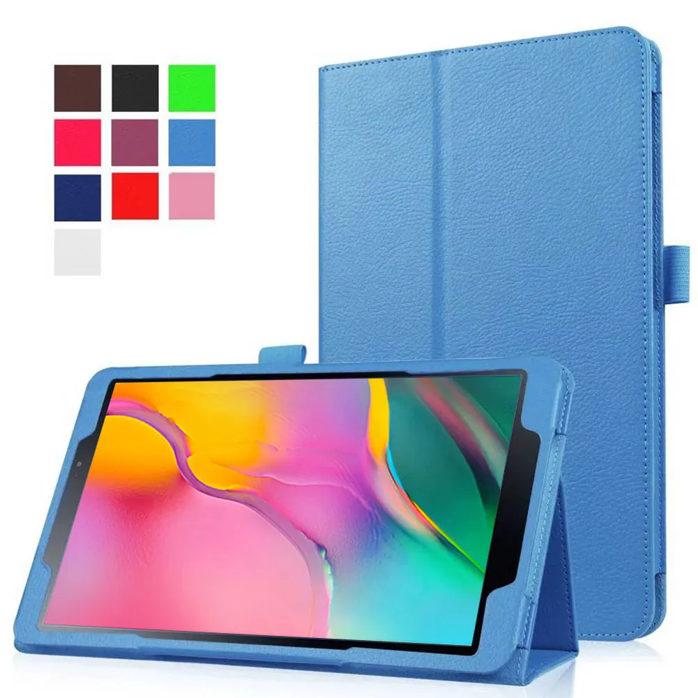Light blue Чехол для samsung Galaxy Tab A 8," дюймов SM-T290 SM-T295 T297 Funda, чехол с рисунком личи из искусственной кожи, откидной чехол с подставкой - Цвет: Light blue