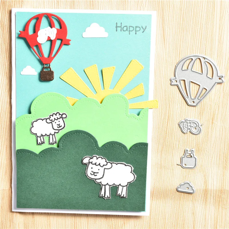 

Eastshape Air Balloon Metal Cutting Dies Fly Sky Dies for Craft Die Scrapbooking Embossing Stencil DIY Die Cut Card Decoration