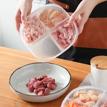 

4Grids Refrigerator Food Container with Lids Japanese Transparent Storage Box Preparing Dishes in Boxes Kitchen Accessories