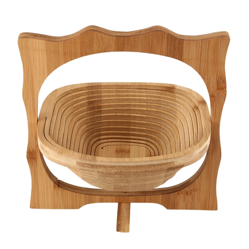 Multifunction Heat Resistant Non Slip Bamboo Trivets Pot Mat Hot Pan Pads Bamboo Folding Fruit Egg Bread Basket Collapsible Frui