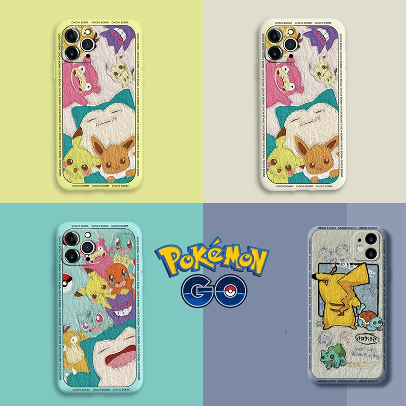 Новый силиконовый чехол для телефона Pokemon Pikachu Gengar iPhone 13 12 11 Pro max XS XR XSmax plus