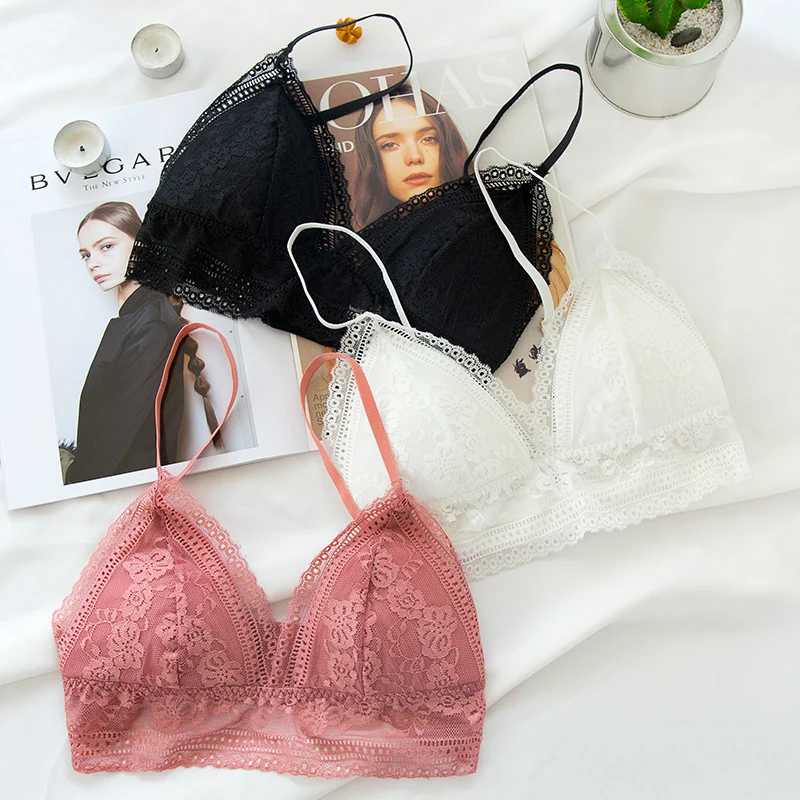 Bralette French Style Lace Bra, Bralette Wireless Bra Lace