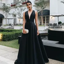 Платья De Soriee черные винтажные платья для выпускного вечера с v-образным вырезом без рукавов корсет с бантами сзади трапециевидные вечерние платья с коротким шлейфом на заказ