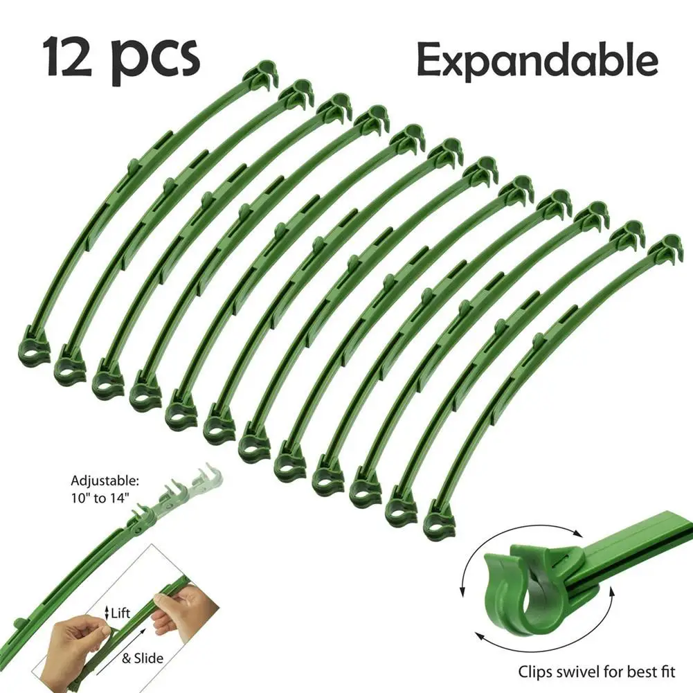 

12PCS Expandable Connectors Connecting Rod Stand Gardening Bag Plastic Tube Cucumber Tomato Climbing Vine Support Rod Set