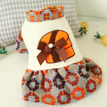 

Winter Pet Girls Clothing Woolen Dress Dog Winter Clothes Cute Bowknot Poodle Dress For Small Dog Puppy Cat Chihuahua Teddy