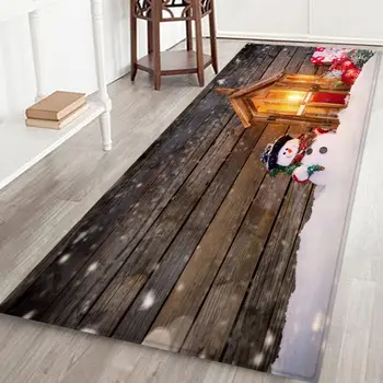 

Durable Christmas Themed Area Rug Soft Flannel Non-slip Floor Mat For Kitchen Living Dining Dorm Room Bedroom Decor 60 X 180CM