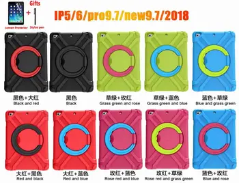 

EVA Foam shockproof Kids case For iPad 9.7 2017 2018 A1822 A1823 A1893 A1954 Air 1 2 Pro 9.7 inch Rotary stand cover Funda+ Film