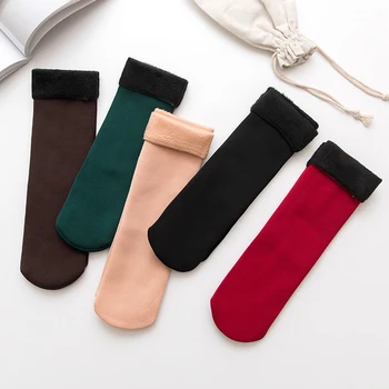 

Women Thickened Fleece Socks Winter Fleece Lined Stretchy Soft Floor Socks New Sale