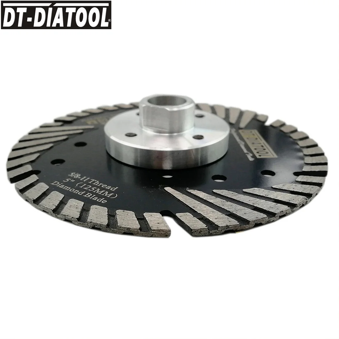 DT-DIATOOL 5 шт. 5/8-11 125 мм/" Горячая прессованная Алмазная турбо лезвия наклонная Защита зубов пилы гранит мрамор режущие диски