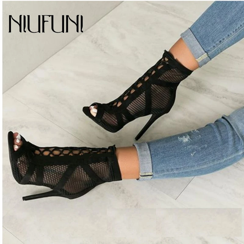 mesh stiletto heels